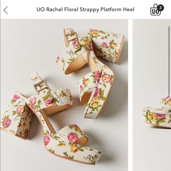 Never worn floral canvas platform heels - Picture 3 of 4